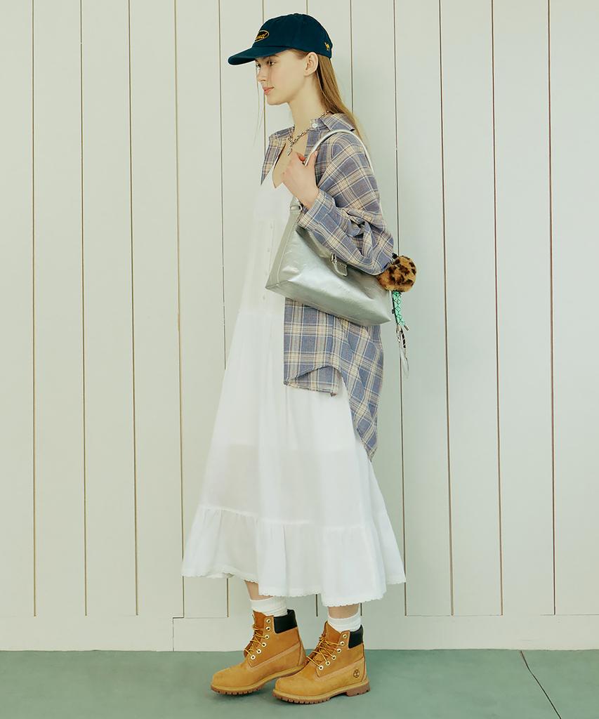 Vvv Lace Layered Strap Sleeveless Long Dress _ White