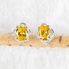 BELLA BOX Women's Fashion Stub Earrings With Yellow Color Oval Shape Zircon  Wedding Party Wholesale Gift