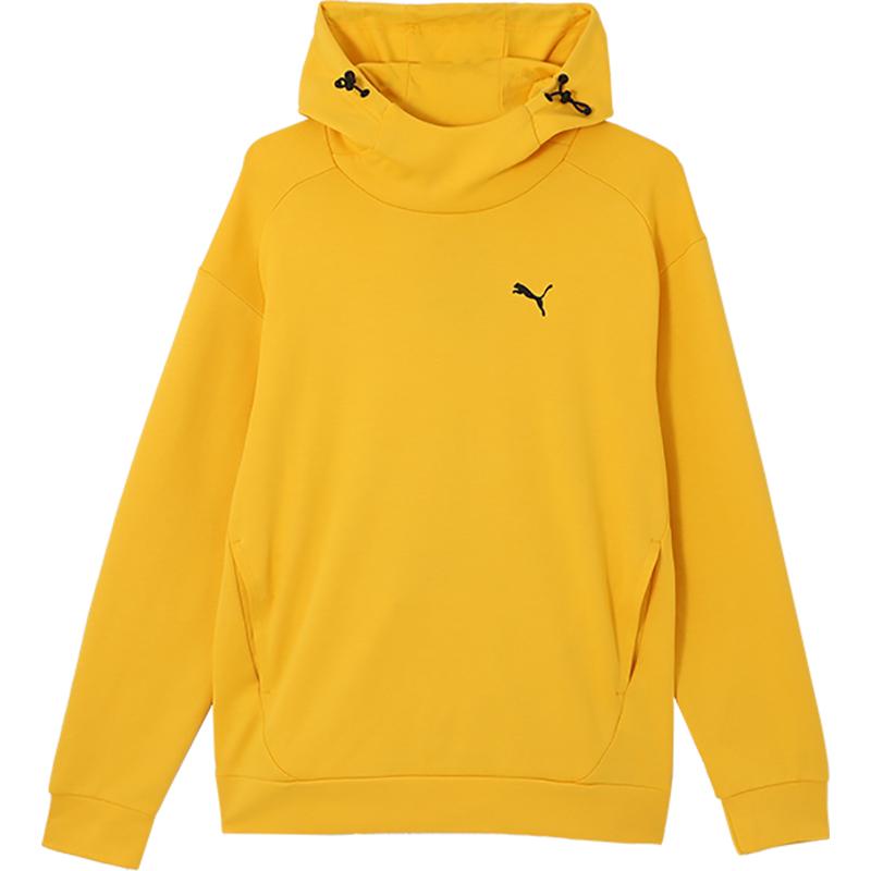 Puma Solid Color Pullover Hoodie Long Sleeve Sweatshirt Men Sweatshirts Yellow 678340-55