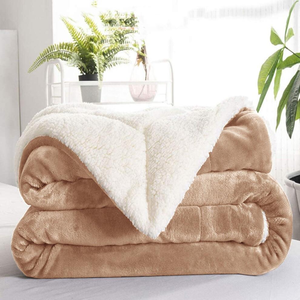 (King Camel) Heavy Thick Blanket Bed Throw-Single Double King Size-Warm Fluffy for Extreme Winters
