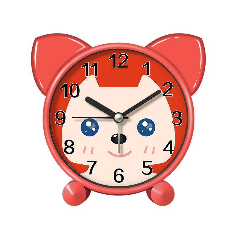 Мультяшный будильник с котенком для студентов, специальный для спальни, детской комнаты, настольные часы, бесшумный, милый, креативный детский маленький будильник