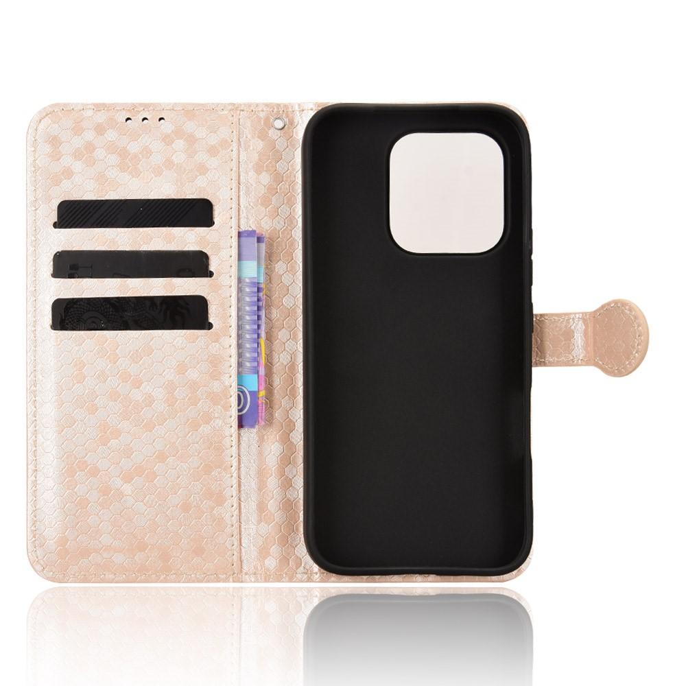 Wallet Case for 600 Lite 5G - Leather/PU, Rose Gold, With Lanyard