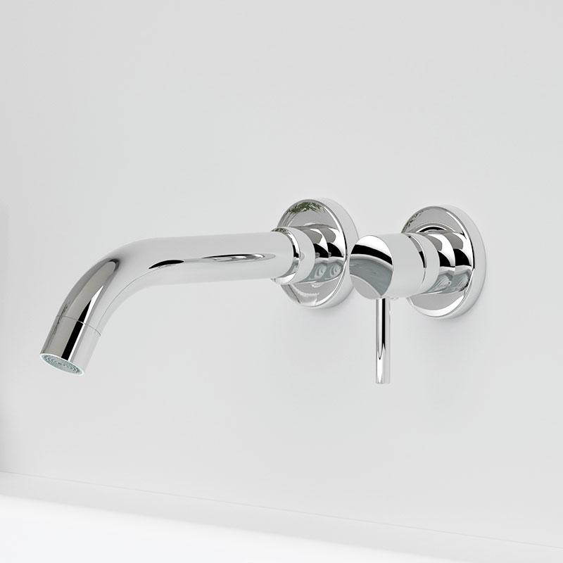 Смеситель для ванной комнаты, смеситель для раковины, раковина, матовый черный, горячая и холодная вода, настенный излив для ванны с современной ручкой-рычагом