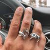 2Pcs/Set Vintage Adjustable Alloy Shark Open Rings Unisex Party Jewelry Gift