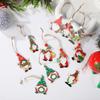 12 PCS Christmas Painted Wooden Pendant Santa Claus Gift Christmas Tree 12 Pack Boxed Decorations