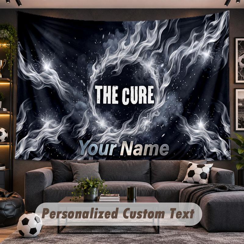 Wall Hanging Tapestry Custom NameThe Cure Pattern Personalized Printed Fabric Wall Decor