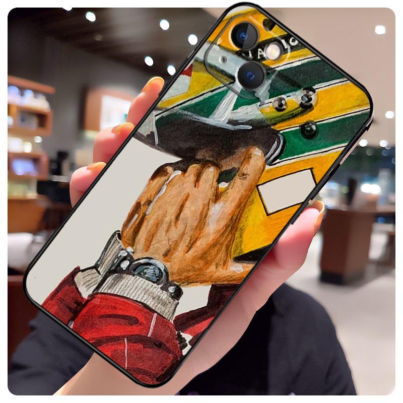 Racing Ayrton Senna Case For iPhone 15 Pro Max 14 13 12 11 16 17 Pro Max mini 15 16 Plus 16e 17 Air Phone Cover