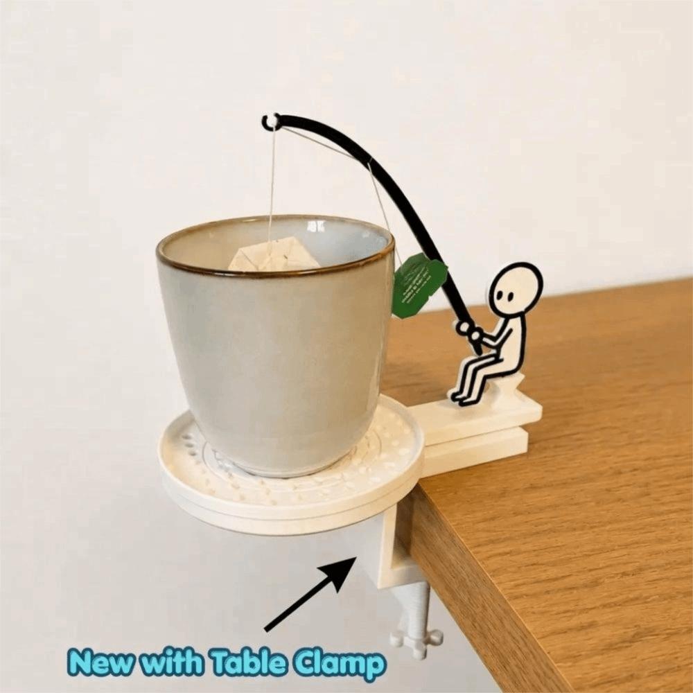Portable Fishing Man Tea Bag Holder Heat-resistant Fisherman Tea Bag Stand Drinking Cup