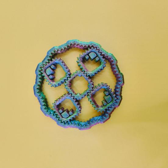 3D Printed Fidget Spinner Toy Stress Anxiety Relief Kids Teens Adults Interlocking Gear Fingertip Gyroscope Portable Travel Sensory Spinning Toy