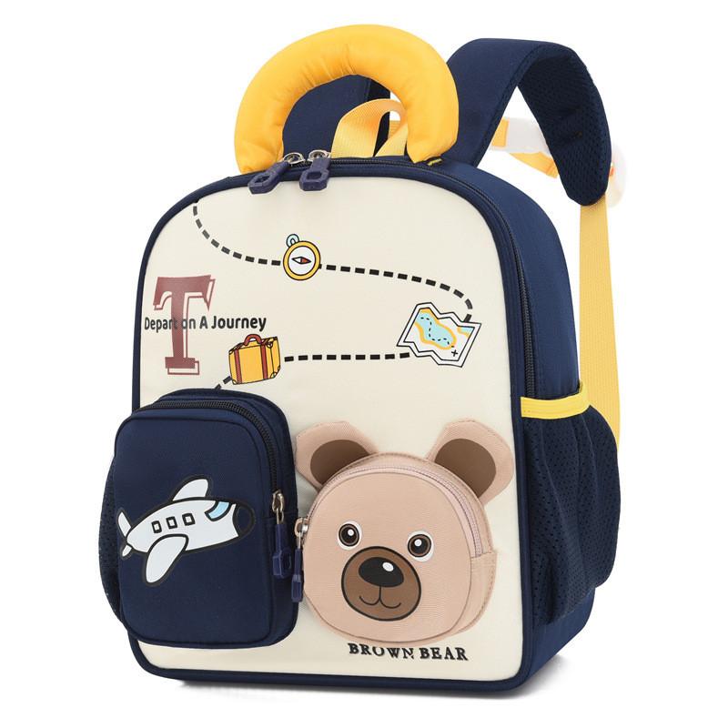Print Animal Bear Backpack With Lightweight Oxford Fabric Schoolbag Gift Kids