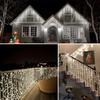Сосульчатая гирлянда 120 рождественская солнечная солнечная солнечная солнечная автоматический ночной свет память освещения рождественская елка вывеска освещение и работающие от солнечной энергии огни,