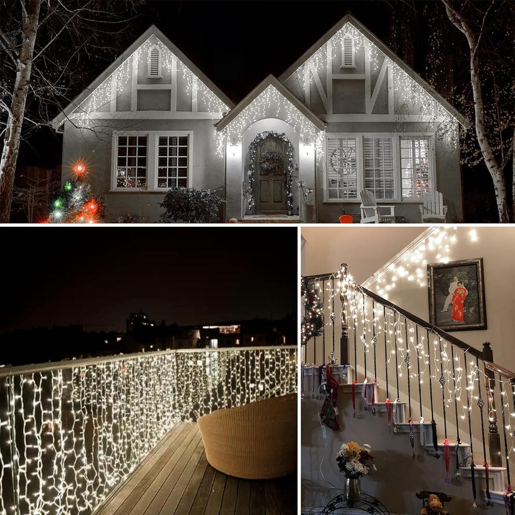 Сосульчатая гирлянда 120 рождественская солнечная солнечная солнечная солнечная автоматический ночной свет память освещения рождественская елка вывеска освещение и работающие от солнечной энергии огни,