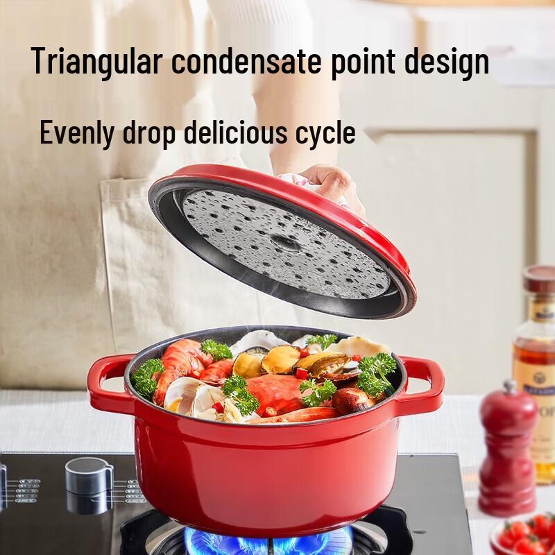 COOKER KING Чугунная эмалированная кастрюля для тушения диаметром 22 см