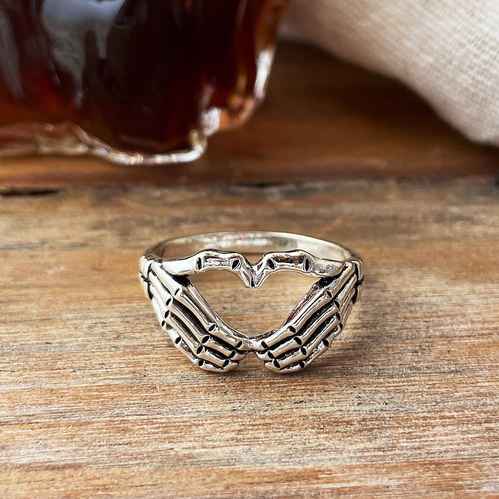 Creative Retro Personality Ring Punk Style Hell Ghost Finger Ring Ancient Silver Index Finger Ring MIT