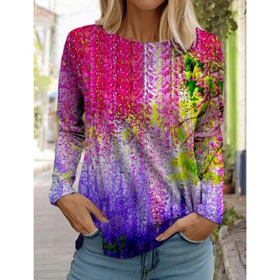 Футболка с длинным рукавом с 3D-принтом, топы для женщин