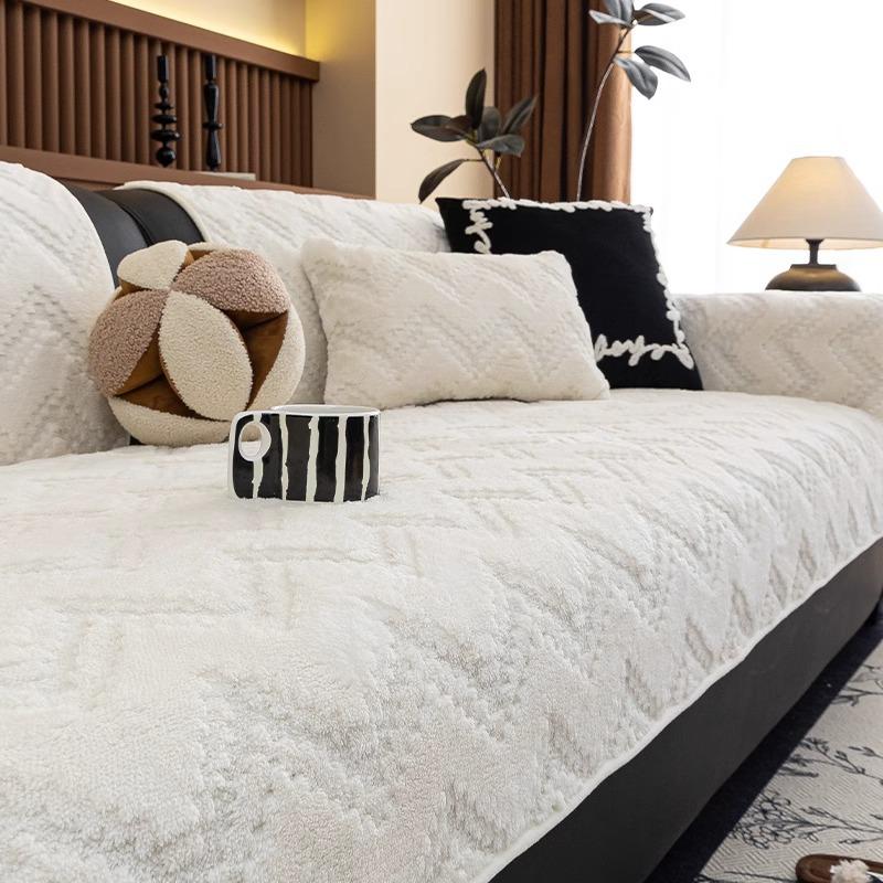 Подушка для дивана из хлопка Шу, специальная для осени и зимы, утолщенная подушка для сиденья, плюшевый чехол-накидка для дивана с противоскользящим покрытием и грязеотталкивающими свойствами