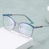 6216 New Metal Point Paint Spring Leg Glasses, Simple And Versatile Anti-Blue Flat Glasses