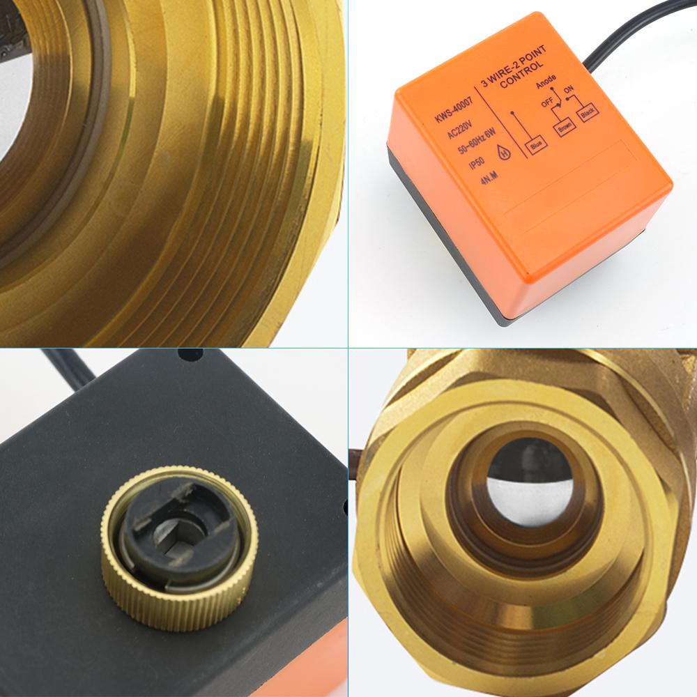 1/2" 3/4" 1" Латунный 2-ходовой моторизованный шаровой кран DN15/DN20/DN25 Трехпроводной двухпозиционный Электрический соленоидный клапан 220 В переменного тока 12 В постоянного тока