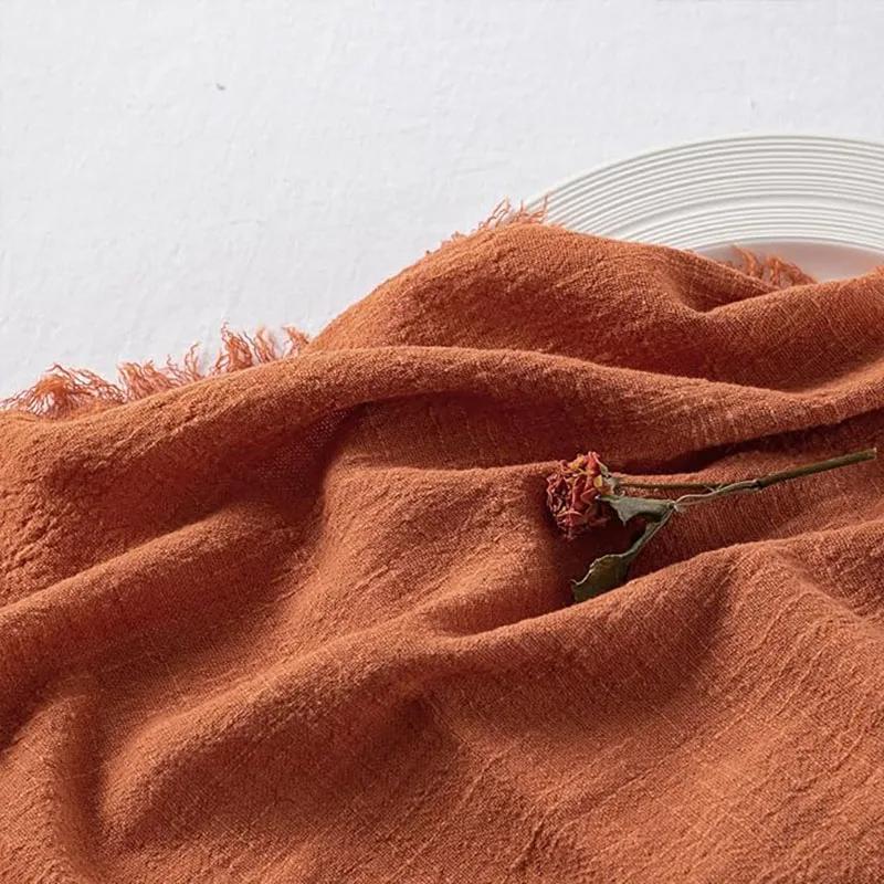 24pcs 32x32cm Sage Green Gauze Cotton Napkin Reusable Wedding Party Christmas Table Decor Retro Burrs Napkins Wholesale