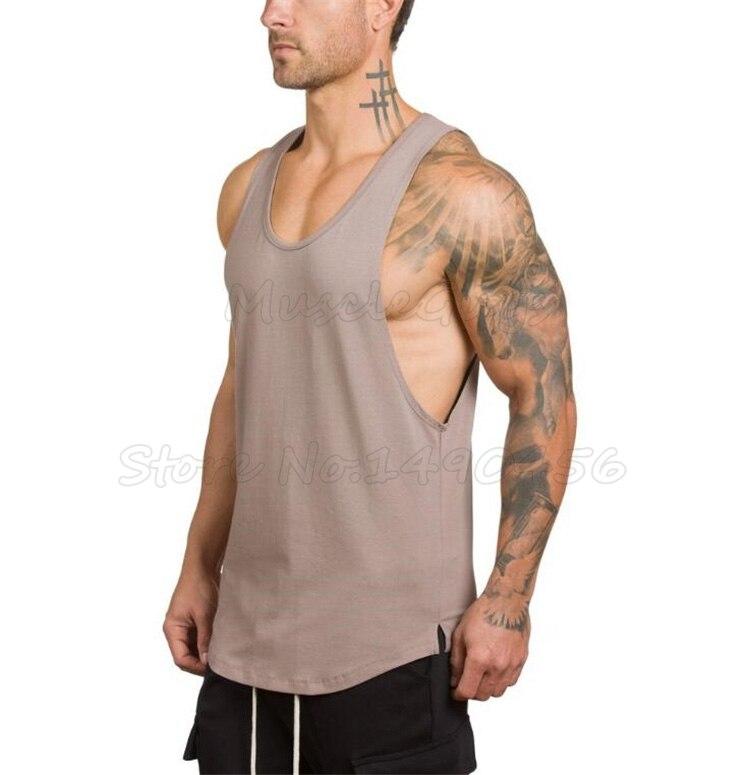 Muscleguys Brand Clothing Solid Tank Tops Men Blank Undershirt Musculation Vest Bodybuilding and Fitness Stringer Gyms Tanktop
