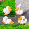 6 Pcs Mini Goose Figurines Resin Miniature White Goose Statues Bonsai Planter Goose Ornament for Micro Landscape Fairy Garden Decor