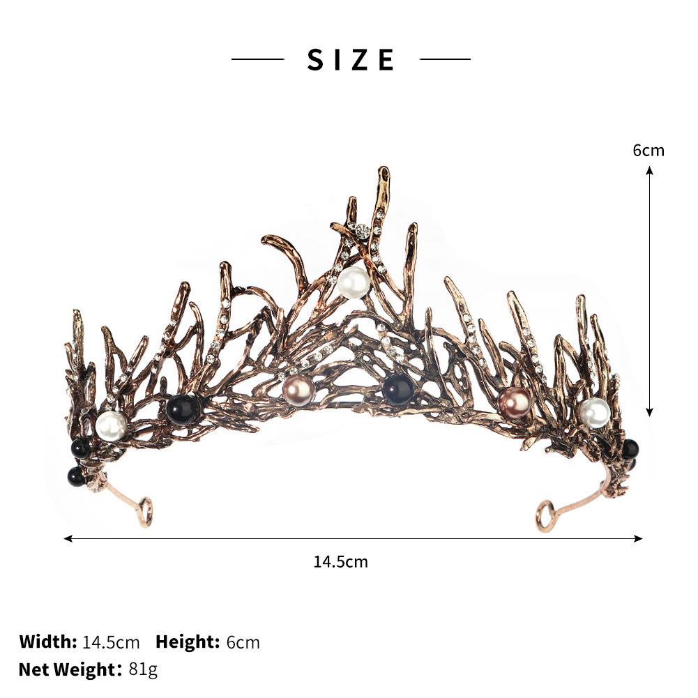Барочная Сплавная Стразовая Свадебная Корона Ободок Свадебная Фотография Фото Аксессуары для Волос Черная Корона на Хэллоуин