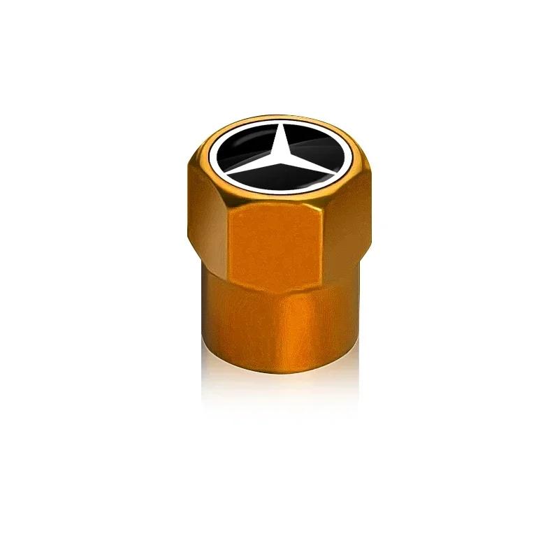 AABIF1 Car Valve Cap Wheel Tire Valve Caps Cover with Auto Stickers For Mercedes Benz C260 C200 C180 GLA/E/C Class E43 E260 E300 E320