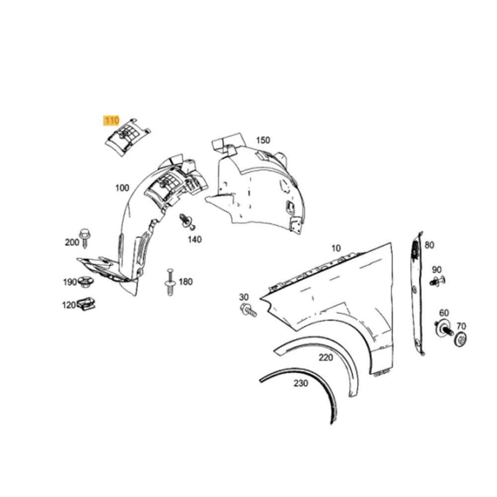 Крышка доступа подкрылка левая/правая 1668840722 для Mercedes W166 GL-класса