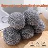 Stainless Steel Wool Cleaning Ball with Lanyard - Non-Shedding, Rust-Resistant Kitchen Brush for Pots and Dishwashing.