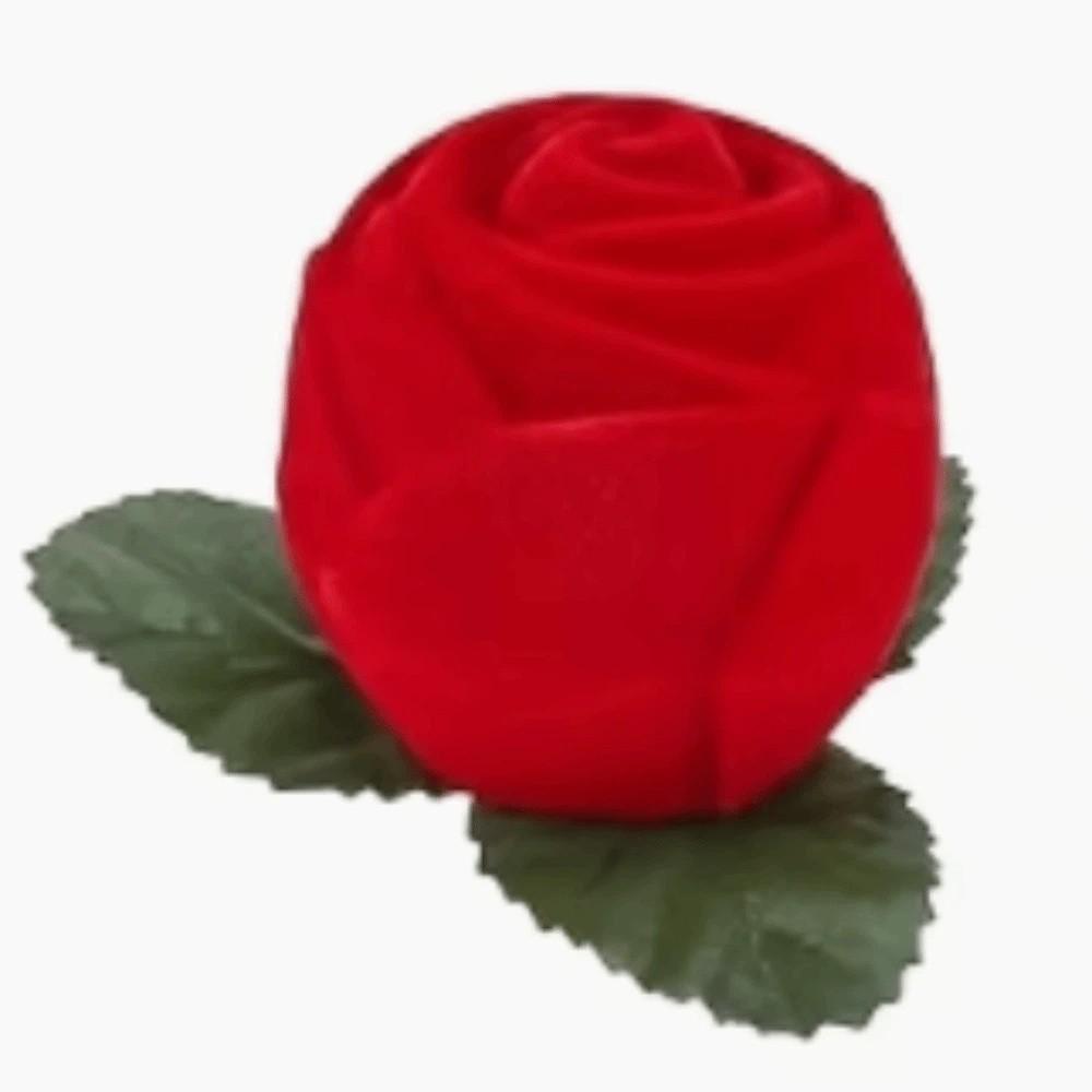 Comedy Red Velvet Rose Ring Box Simulation Flower Romantic Rose to Ring Box Flocking Gimmick Flower Wedding Ring Box Gift Box