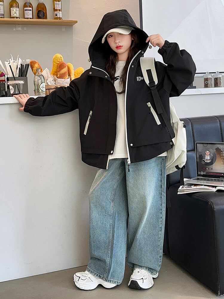 Korean 120 130 140 150 160 170 Athleta Mountain Elementary School Clothes [KOSIKINI] Children's Clothing, Windbreaker, Kids' Jacket, Girls' Outerwear,