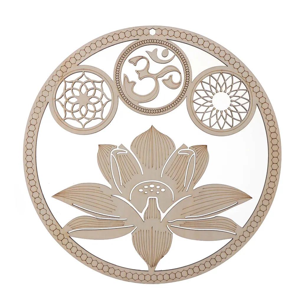 14cm/30.5cm Flower of Life Energy Mat Laser Cut Wooden Crafts Wall Sign Art Home Decor Handmade Coasters Geometry Ornament