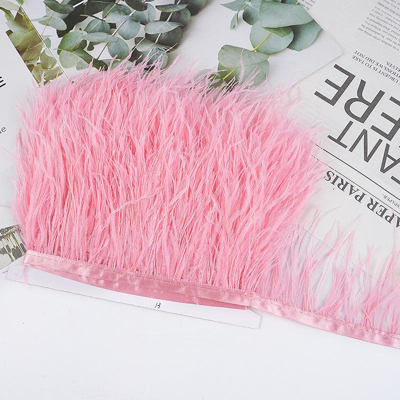 8-10Cm Ostrich Feather Wedding Dress Diy Performance Clothing Accessories Feather Tassel Including Webbing
