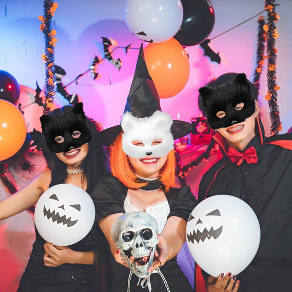 Пушистый Мех Лисий Хвост Кошачьи Лапки Перчатки Маска Волка Набор Маскарад Ручная Работа Хэллоуин Косплей Аксессуары для Костюма