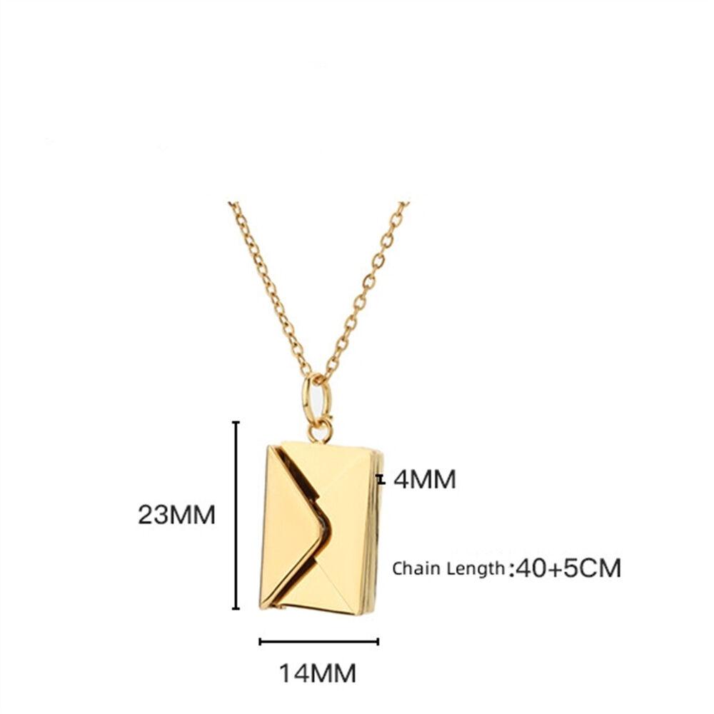 Цвет розового золота конверт любовное письмо кулон ожерелье ювелирные изделия индивидуальные подарки для очаровательных женщин