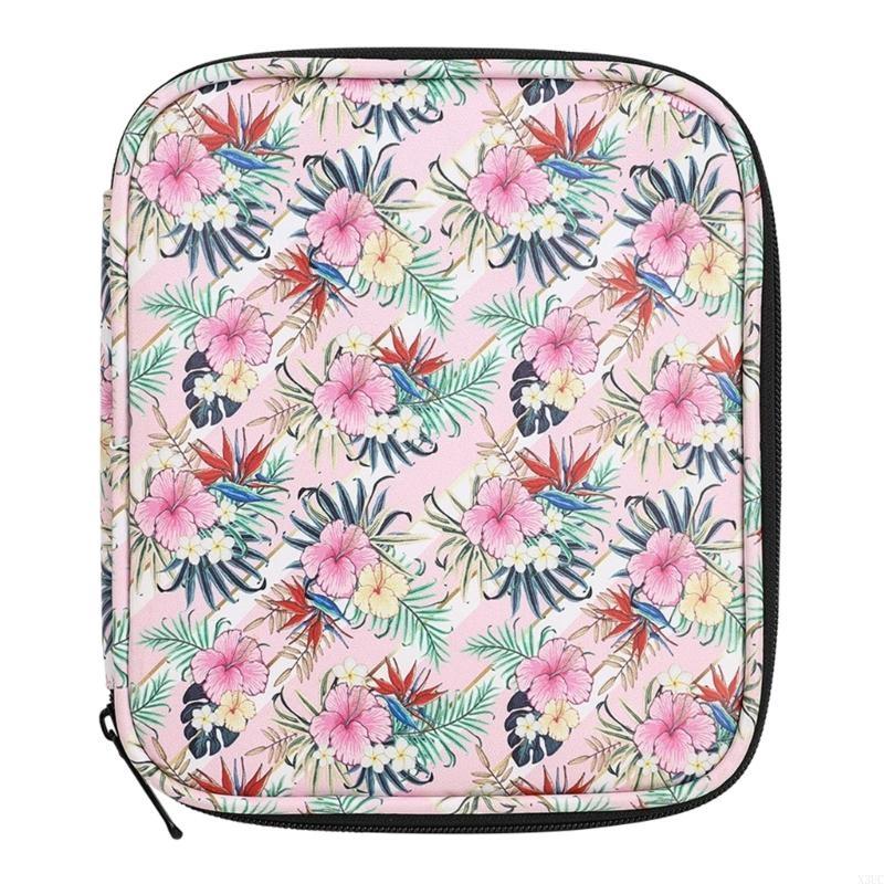 Empty Crochet Hook Case Portable Travel Crochet Storage Bag Organizers Zipper Bag with Web Pocket & Crochet Holder Slots X3UC