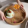 1 шт. Плетеная корзина для хранения из ротанга ручной работы, поднос для фруктов/конфет, закусок, корзина для хранения кофе, хлеба, десертов для домашнего кухонного органайзера