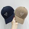 Autumn and Winter New Corduroy Love Embroidery Baseball Cap Children Ins Casual Versatile Face Small Cap Men