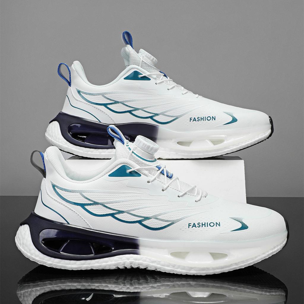 Men's shoes running new shock absorption spring spinning teen button sneakers popcorn sports running shoes