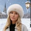 Осенне-зимняя утолщенная для сохранения тепла Купольная монгольская шапка Женская пушистая универсальная однотонная шапка с защитой ушей без козырька