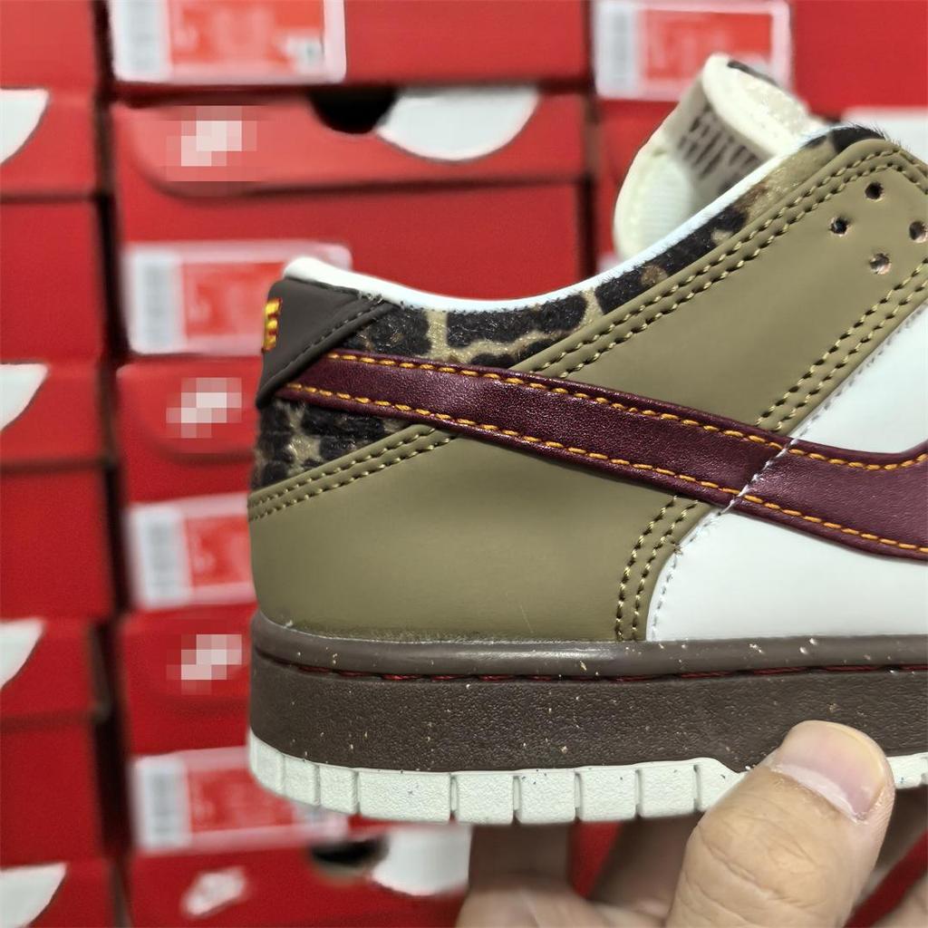 [В наличии] Оригинальные Высокие Кроссовки Dunk SB Low Красно-Коричневый Леопардовый Принт Спортивная Обувь