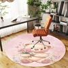 1PC Teddy bear Flowers Round Chair mat Area Rug - Non-Slip, Floor Mat for Office, Bedroom, home decor Christmas Gift c0528068