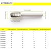 E-shaped oval shape file Hand tools metal engraving milling cutter 6-16mm straight shank rotary burr  shape cemented carbide rot