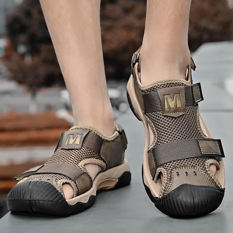 Модные летние мужские сандалии из натуральной кожи, мужская повседневная обувь, уличные мужские кожаные сандалии для мужчин, пляжная обувь, римская мужская обувь