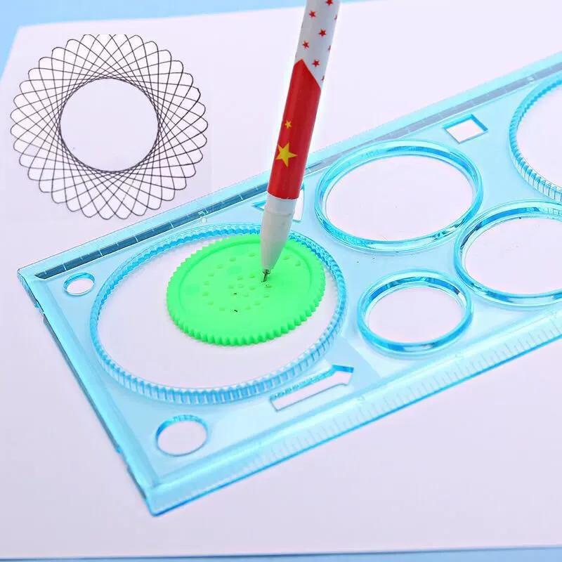 Набор инструментов для рисования Spirograph с шариковой ручкой, шаблон для DIY, математическая рулетка, школьные принадлежности для рисования, геометрическая линейка TMZ