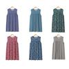 Yousheng Women's Loose Tank Nightgown Casual Chemise Pleated Sleeveless Sleep Dress Summer Crewneck Printed Homewear