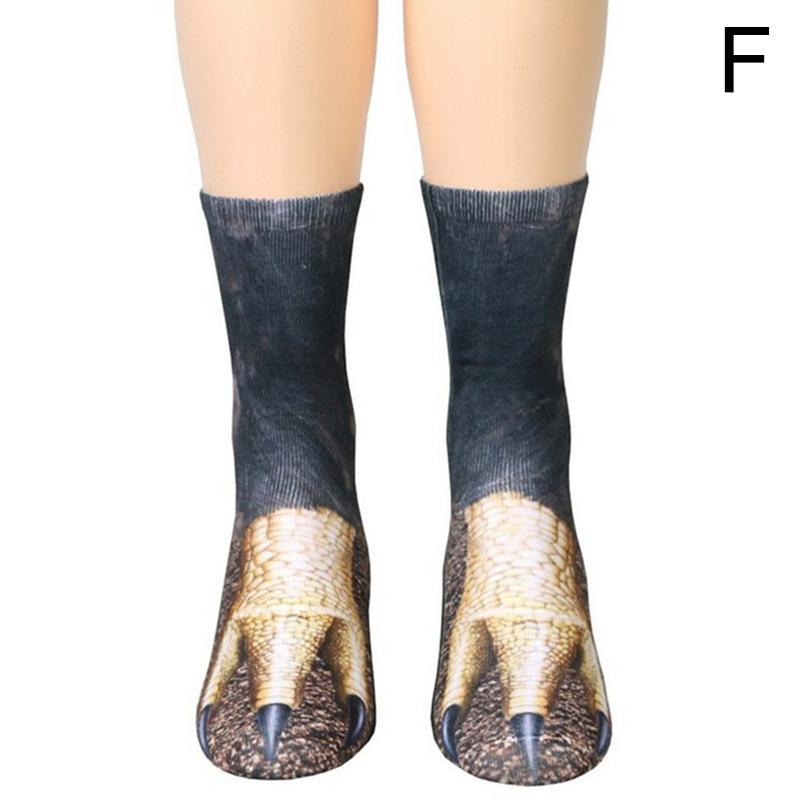 Носки унисекс для взрослых и детей с 3D принтом животных, копыта, лапы, носки, новинка, носки для экипажа, чулки средней длины