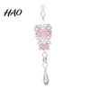 Christmas Garland Decor Acrylic Pine Cone Pendant with Faux Crystal Drop, Tree Elegant Hanging Xmas Baubles Ornaments, Transparent Gradient