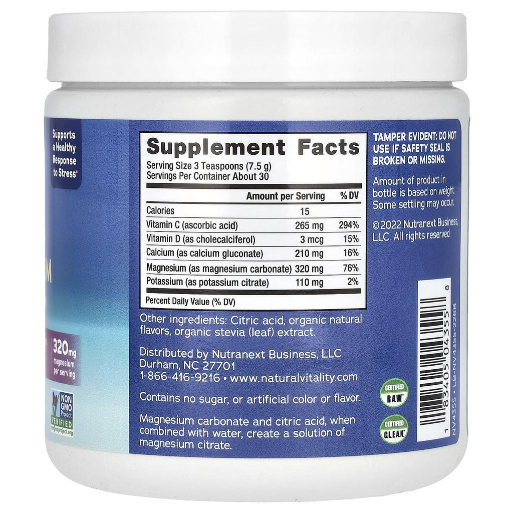 Calm, with Calcium, Raspberry-Lemon, 226G(8Oz)