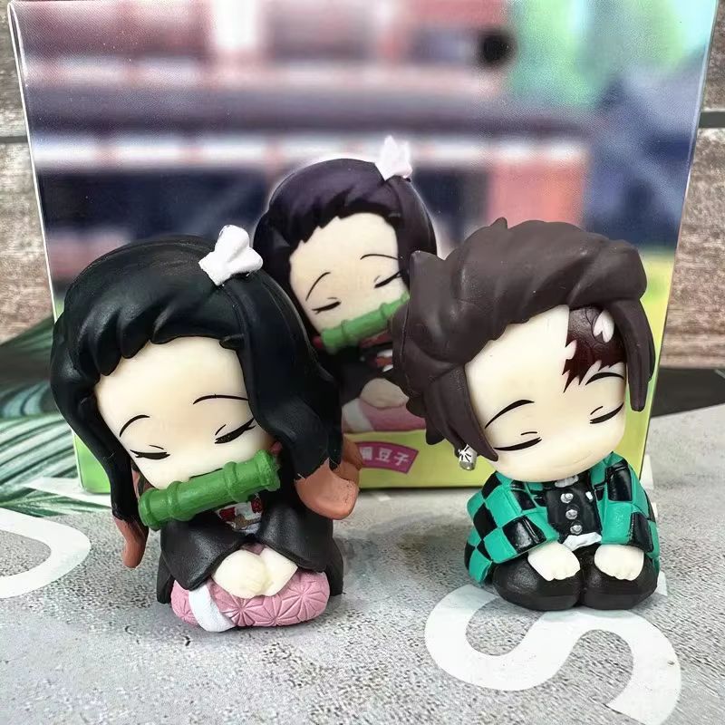 Новинка в наличии Демон Сидячая Поза Плечом к Плечу Слепой Бокс Каваи Камадо Фигурка Действия Настольный Декор Сюрприз-Подарки для Фанатов